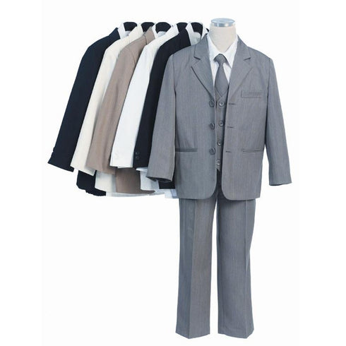 Sweet Kids Big Boys Black Jacket Shirt Tie Vest Pants Husky Size Suit 8-20 - SophiasStyle.com